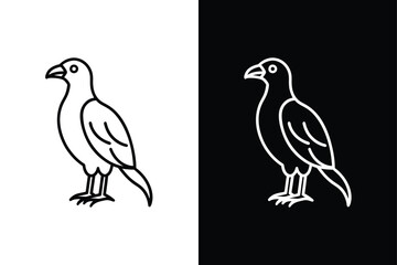 Fototapeta premium Caracara bird icon vector on White Background ,Vector Art Illustration on white background.