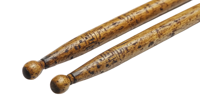 Vintage Drum Sticks with Intricate Carvings