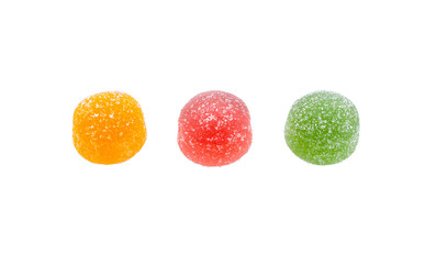 Jelly candy or marmalade candy on white