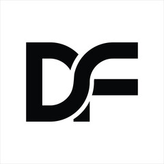 Flat DF or FD Letter mark Logo Design