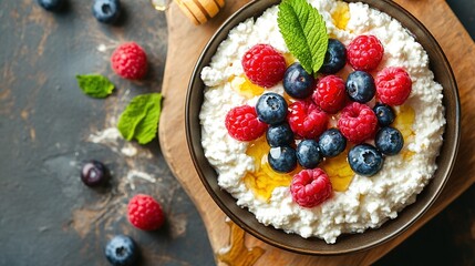 cottage cheese with berries