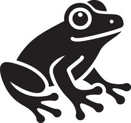 vector silhouette of a frog icon type with background 