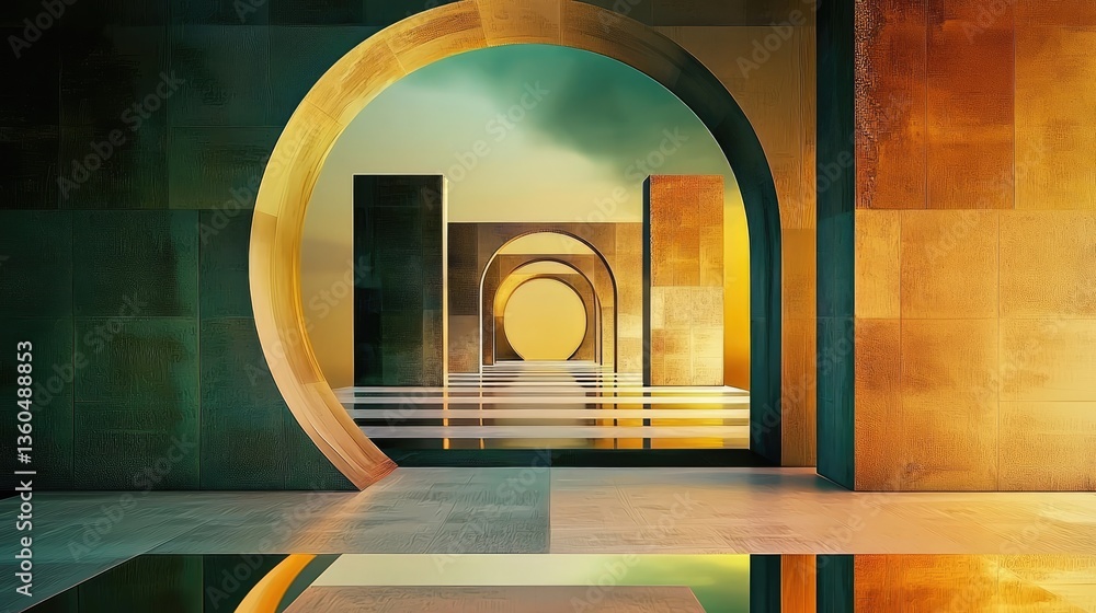 Fototapete elegant geometric shapes in motion, creating a futuristic abstract design.