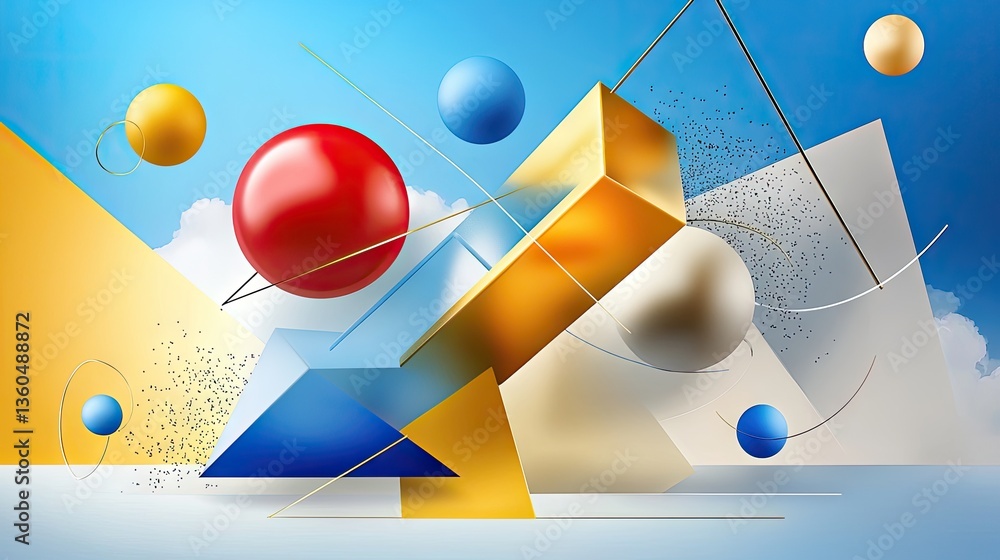 Aufkleber elegant geometric shapes in motion, creating a futuristic abstract design.