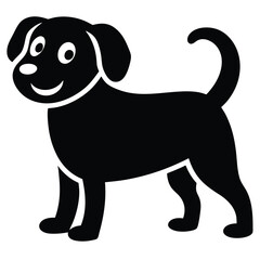 Fototapeta premium Dog Stand Up Silhouette Vector – Strong and Alert Canine Illustration, Standing Dog Silhouette – Black Vector Art, Alert Dog Icon – Guard Canine Illustration, Dog Outline Vector – Pet Silhouette 