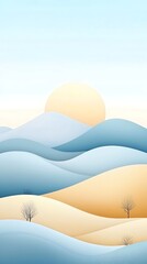 Serene Winter Sunset for Rolling Hills.