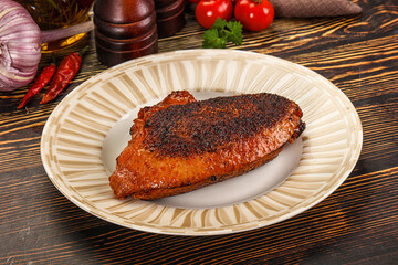 Roasted duck breast in cherry