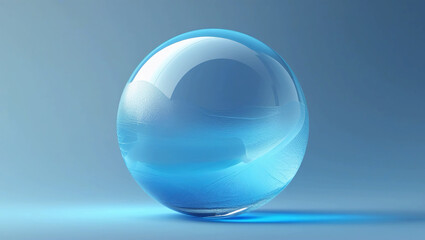 Background with blue glass ball, vector sphere.