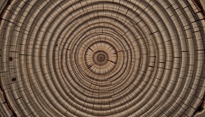 Fototapeta premium Close-Up View of Tree Rings Showing Annual Growth Patterns in Wood