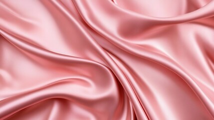 A piece of pink silk fabric with delicate folds, high - resolution, soft lighting, textile photography