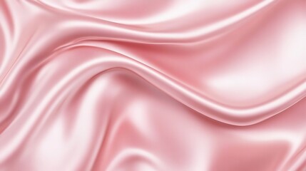A piece of pink silk fabric with delicate folds, high - resolution, soft lighting, textile photography