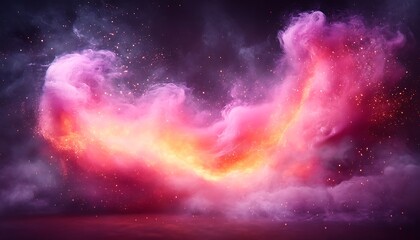 Naklejka premium Pink Orange Fire Smoke Wave.