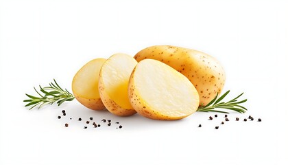 Sliced Potato with Rosemary  Pepper.