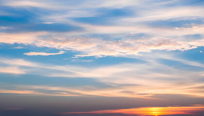 Beautiful sunset sky. Nature sky backgrounds.