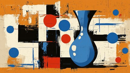 Elegant decorative vase featuring an intricate blue and red design perfect for enhancing home decor and aesthetics