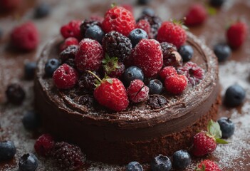 Chocolate Cake with Berries and Sprinkles - A Delicious Dessert Recipe