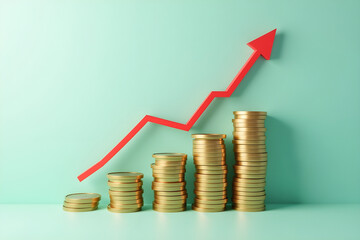 business graph illustrating financial growth and success trends