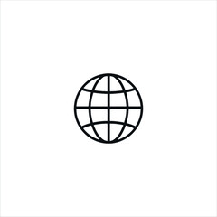Vector logo globe, world icon, internet symbol, global network illustration, earth vector logo on white background, minimal worldwide design

