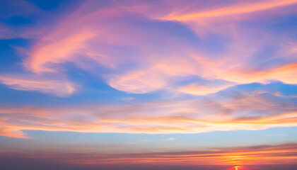 Fototapeta premium Beautiful sunset sky. Nature sky backgrounds.