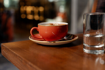 Aromatic Cappuccino in a Cozy Café