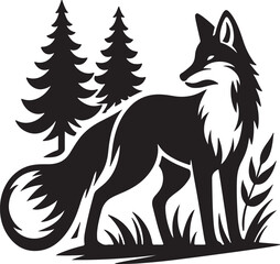 fox  vector silhouette illustration.