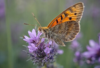 A butterfly perched on a flower in the great outdoors.