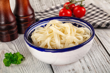 Boiled wheat asian udon noodles