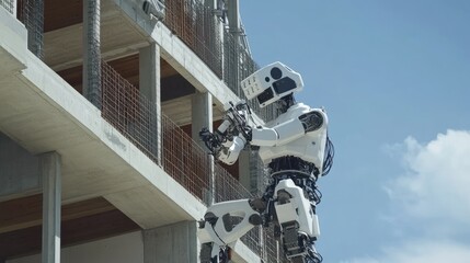 Future of Construction: A Giant Robot Ascends a Building