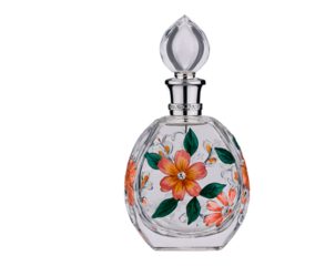 Elegant Glass Perfume Bottle with Intricate Floral Design, A Timeless Classic for Women who Appreciate Refined Beauty and Exquisite Aromas, Enhancing Personal Style and Sophistication