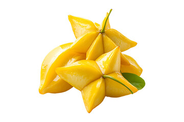 Fototapeta premium Fresh star fruit Isolated on White and Transparent Background PNG Image.