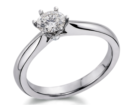 Elegant gold engagement ring featuring a sparkling diamond solitaire setting, presented to symbolize a lifelong commitment and eternal love between two individuals.