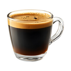 Glass Cup Filled with Coffee Isolated on Transparent Background