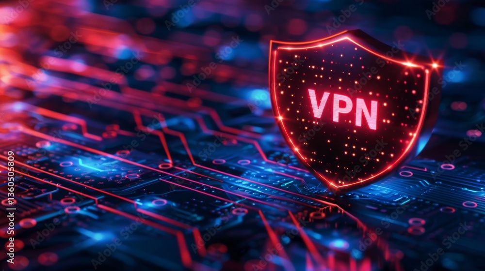 Poster protecting online privacy with a digital shield in a secure internet environment