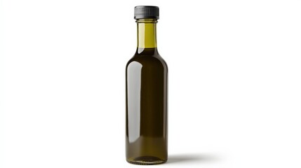 Obraz premium A bottle of olive oil with minimalist packaging, isolated seamlessly on white,