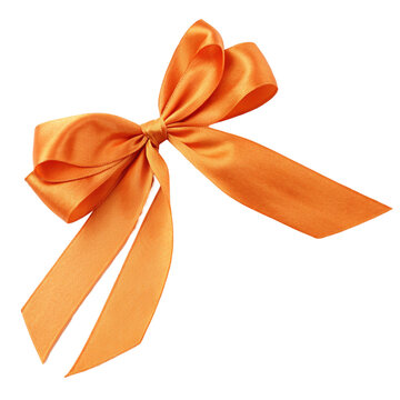 Summer mood orange bow isolated on transparent background  
