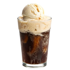 Root beer float isolated on transparent background  
