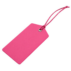 Pink tag isolated on transparent background  
