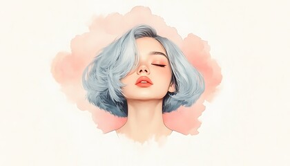 Serene Woman for Pastel Portrait, Digital Art.