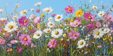 Campo de flores coloridas