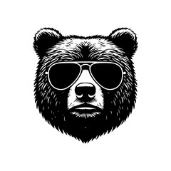 Cool Bear with Sunglasses silhouette