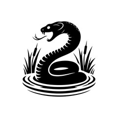 Creative Snake logo silhouette design