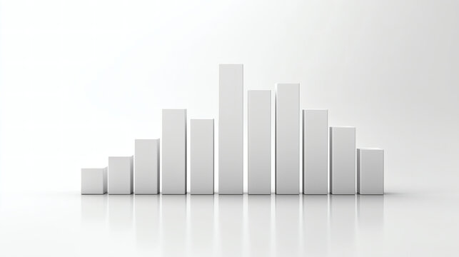 Minimalist 3D Bar Chart Representation - Powered by Adobe