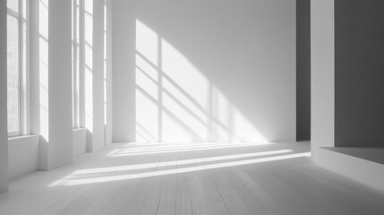 Obraz premium Espacio minimalista con luz y sombras