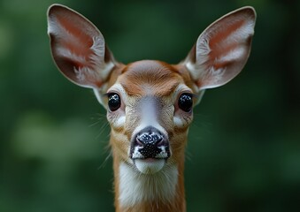 Whitetailed Deer Portrait with Forest.