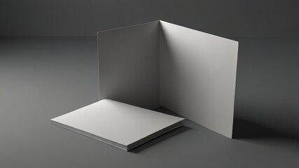 Hardcover Book Mockup with Open Pages in Studio Lighting