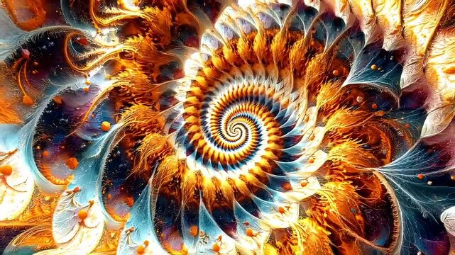 A recursive fractal loop zooming into itself infinitely