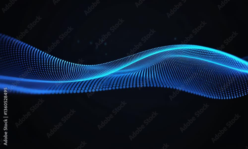 Poster digital waves in the dark: a mesmerizing digital rendering showcasing dynamic, flowing waves of vibr