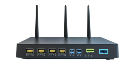 wireless network router on transparent background