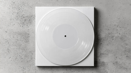 Clear Vinyl Record on Concrete Background