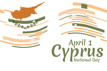 April 1, National day of Cyprus vector illustration. Suitable for greeting card, poster and banner.